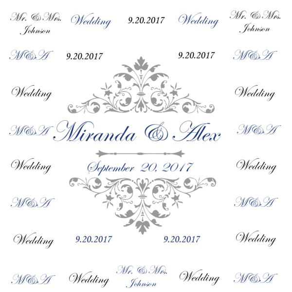 step and repeat design for wedding